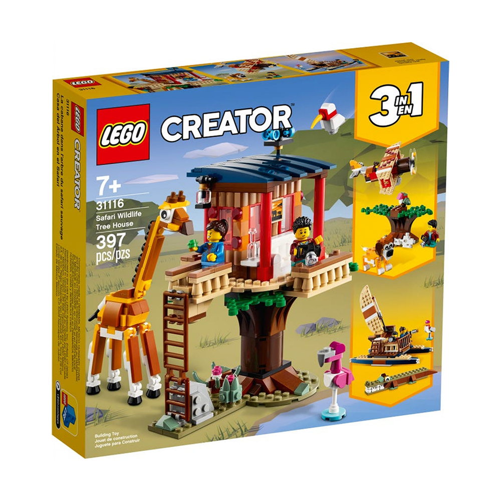 LEGO Creator 3 in 1 Safari Wildlife Tree House Construction Kit 397 Pieces (31116)