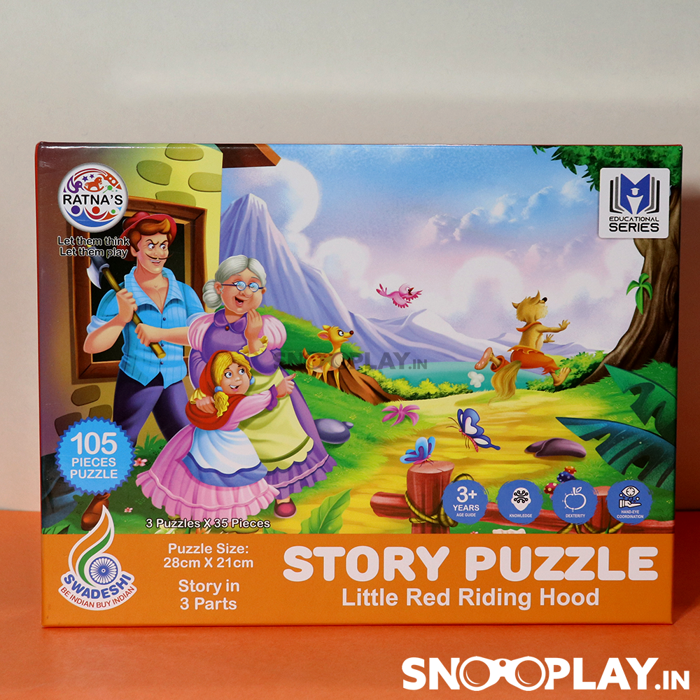 Story Puzzle (Little Red Riding Hood) with Story Booklet For Kids Jigsaw Puzzles