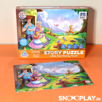 Story Puzzle (Little Red Riding Hood) with Story Booklet For Kids Jigsaw Puzzles
