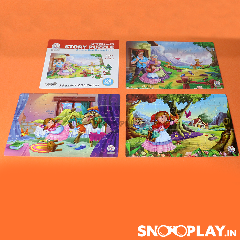 Story Puzzle (Little Red Riding Hood) with Story Booklet For Kids Jigsaw Puzzles