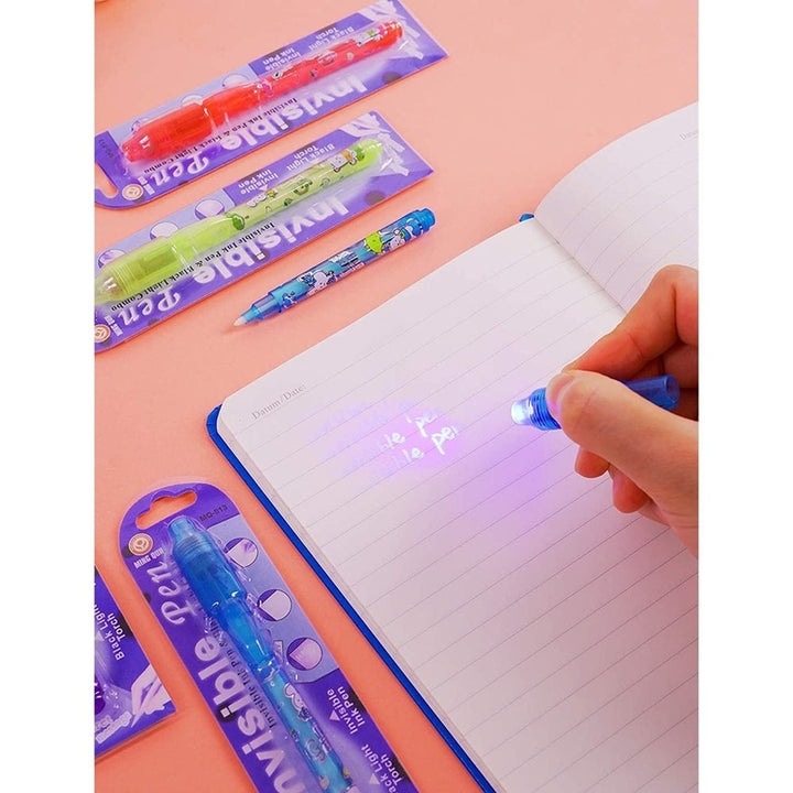 Set of 4 - Invisible Ink Spy Pens with UV Light for Secret Messages (5-7 Years)