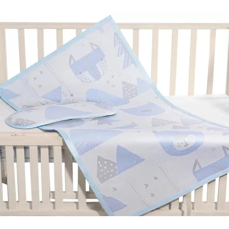 Baby Mattress Protector Multipurpose Mat-Blue-Large