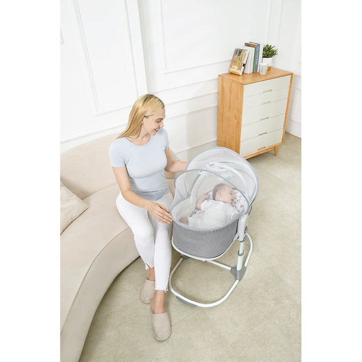 6 in 1 multi-function Rocker & Bassinet - Grey (COD Not Available)