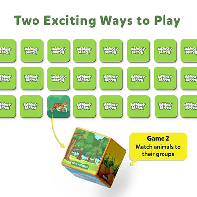 Memory Match Board Game : Animal Planet Card Game