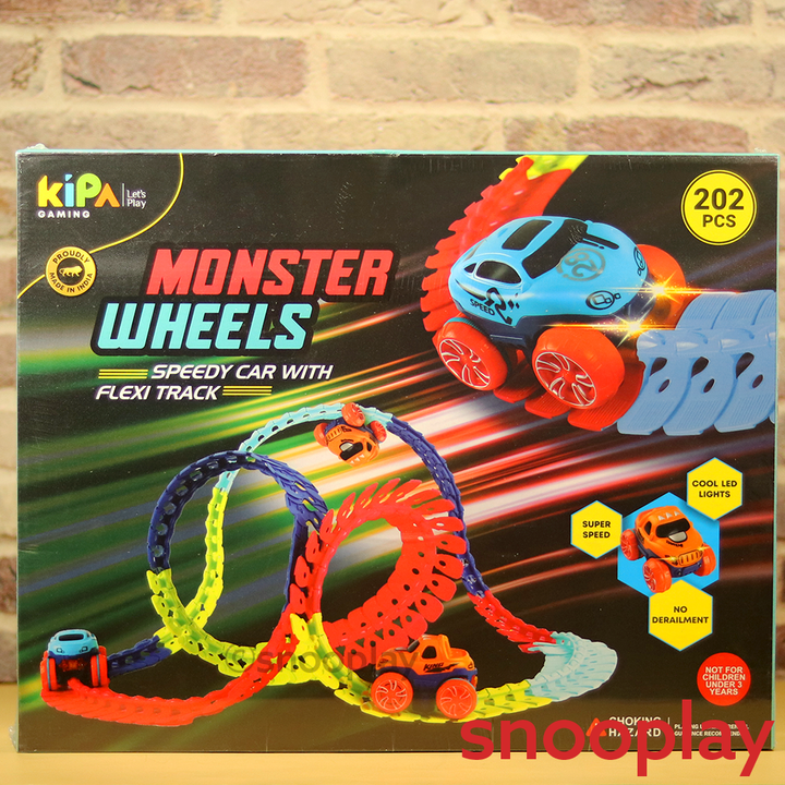 Monster Wheels Track Set (Bendable Track & 360 Degree Movement) - 202 pieces