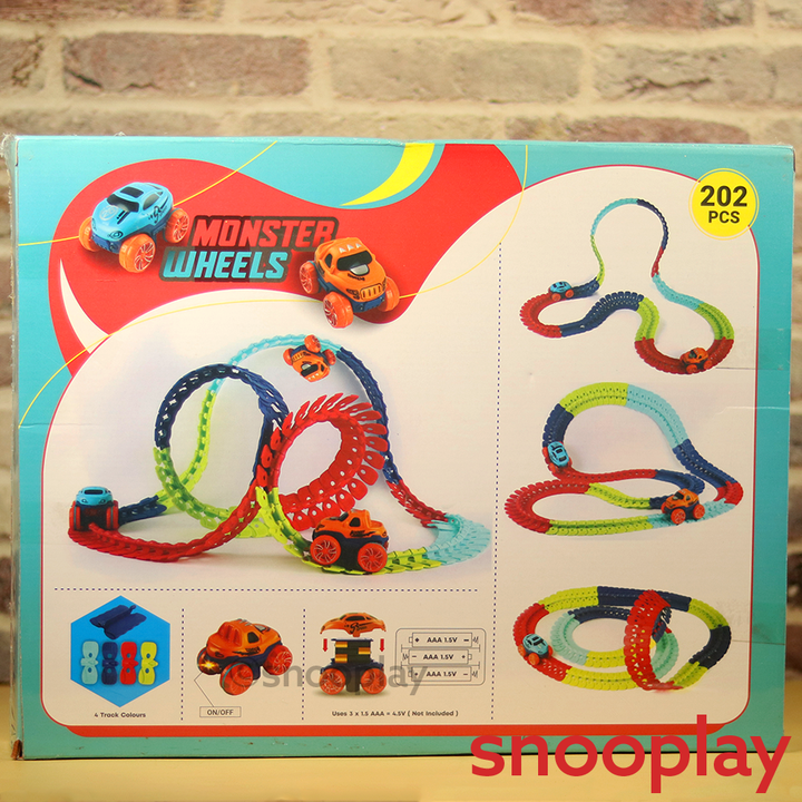 Monster Wheels Track Set (Bendable Track & 360 Degree Movement) - 202 pieces