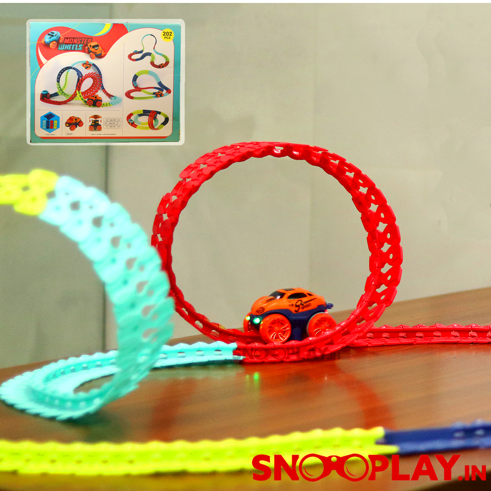Monster Wheels Track Set (Bendable Track & 360 Degree Movement) - 202 pieces