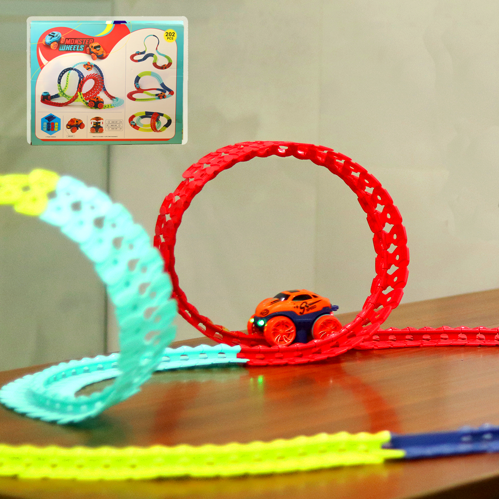 Monster Wheels Track Set (Bendable Track & 360 Degree Movement) - 202 pieces