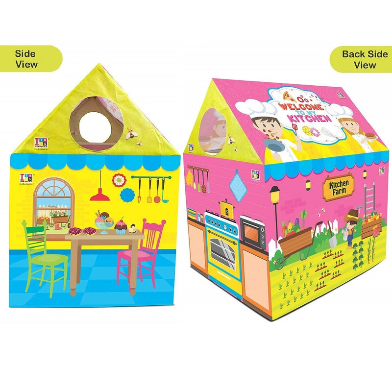 Combo of 2 Welcome to My Kitchen Printed Tent Play House With Rechargeable USB Mini Star Laser Light for Kids