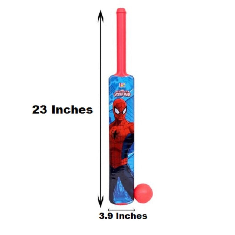 Unbreakable Plastic Cricket Set 4 Wicket, Stump 2 Base, 1 Ball & 1 Bat Playing Kit Game-Spider Man