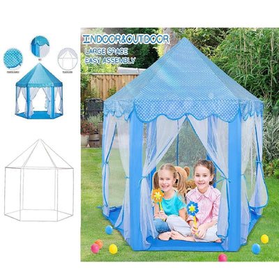 Combo of 2 Aqua Blue Printed Tent Castle Play House With 1 Kids Doctor Set Briefcase Kit