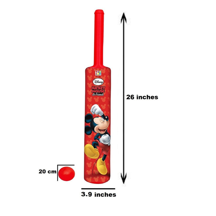 Unbreakable Plastic Cricket Set 4 Wicket, Stump 2 Base, 1 Ball & 1 Bat Playing Kit for Kids 2 Years & Above Children Indoor & Outdoor Game-MICKEY MOUSE