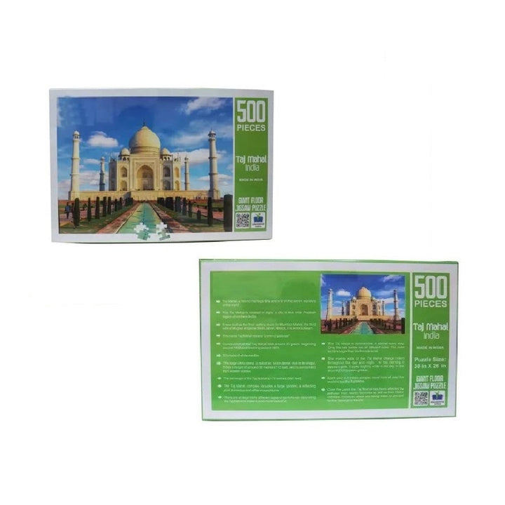 Taj Mahal Tourist Place Jumbo Jigsaw Puzzles 500 Pieces Flawless Fit Fun Activity Indoor Game Big Size for Gift Kids and Adults