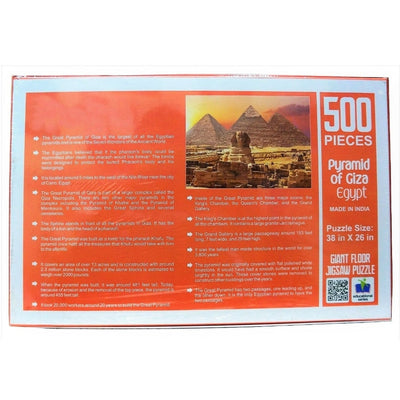 Pyramid of Giza Egypt Jumbo Jigsaw Puzzles 500 Pieces Flawless Fit Fun Activity Indoor Game Big Size for Gift Kids and Adults