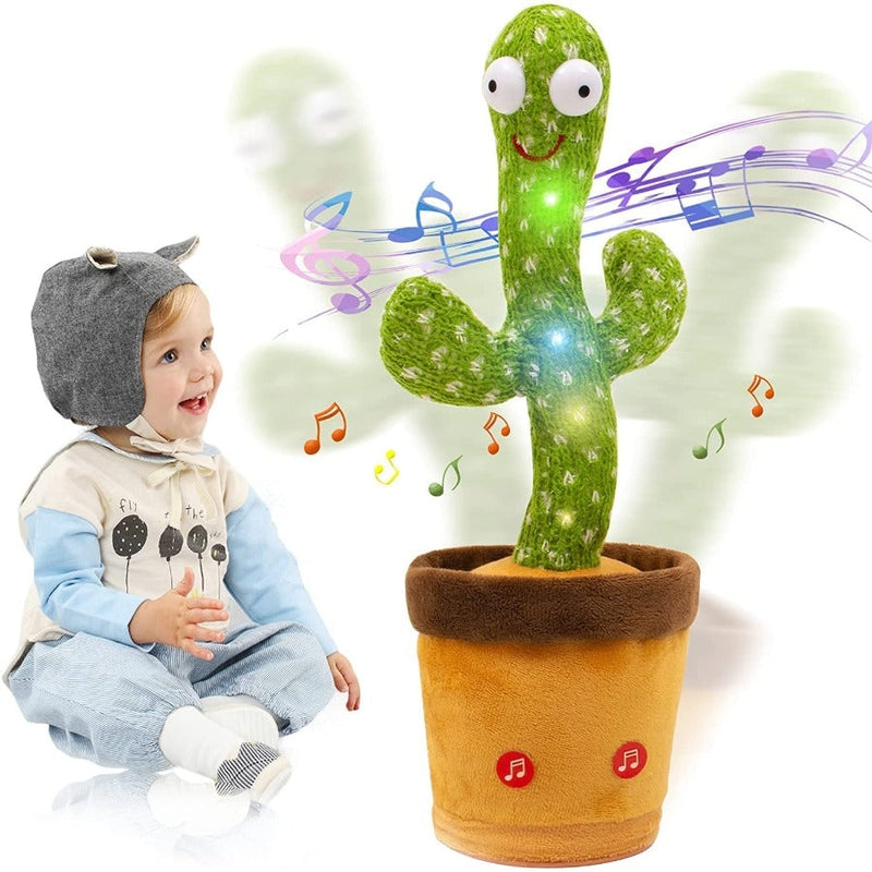 Dancing Talking Cactus Toy - 120 Songs, Mimicking & LED Glowing Light (1-3 Years)