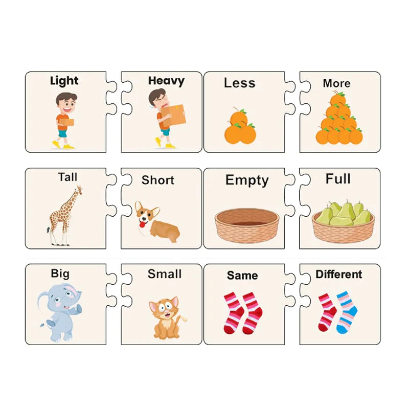 Opposite Matching Puzzle - Basic (12 Pieces)