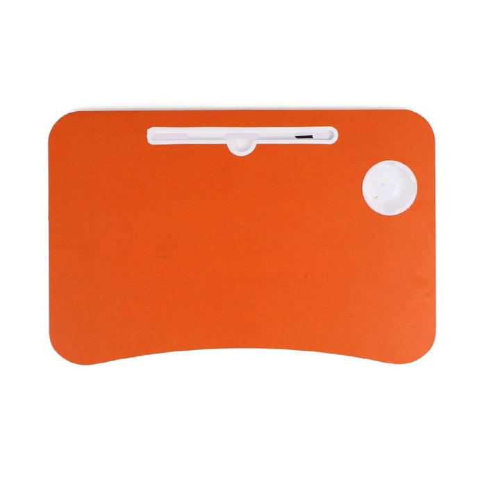 Foldable Orange Portable Laptop Lap Desk, Computer Bed Table for Working/Writing/Reading on Low Sitting Floor