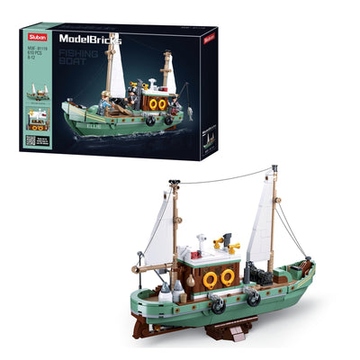 Fishing Boat Building Blocks Kit (610 Pcs)