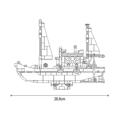 Fishing Boat Building Blocks Kit (610 Pcs)