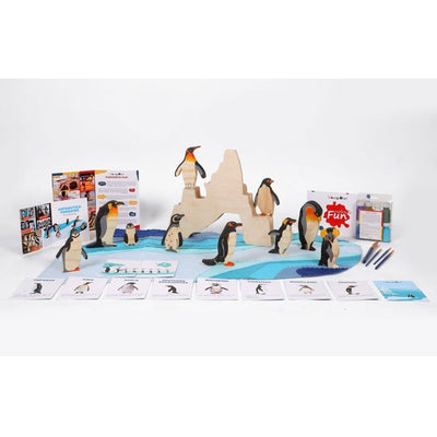 Penguins of Antarctica with Ice Berg Background - Drawing and Craft Kit