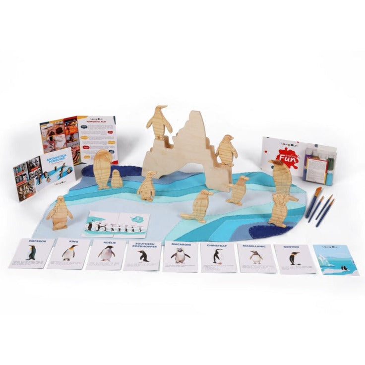 Penguins of Antarctica with Ice Berg Background - Drawing and Craft Kit