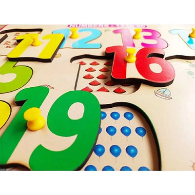 Numbers 11-20 Peg Board Puzzle With Counting Inside Tray