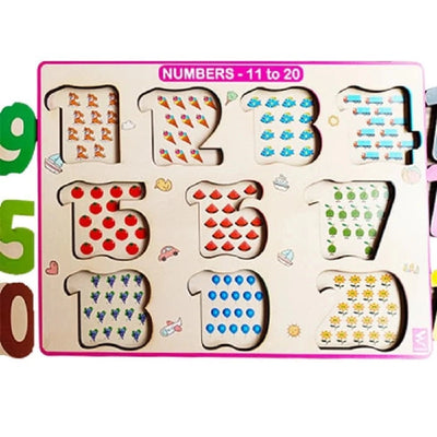 Numbers 11-20 Peg Board Puzzle With Counting Inside Tray