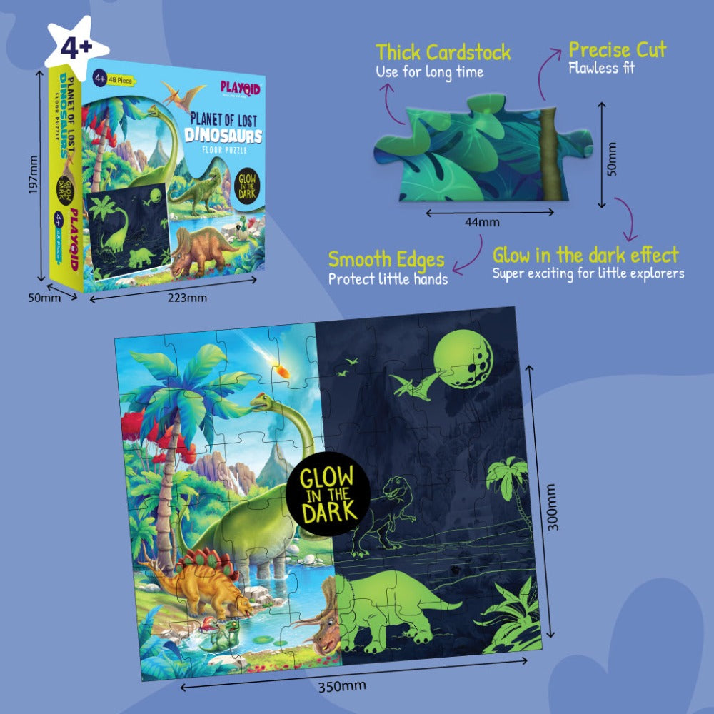 Planet Of Lost Dinosaurs - Glow In The Dark puzzle For Kids