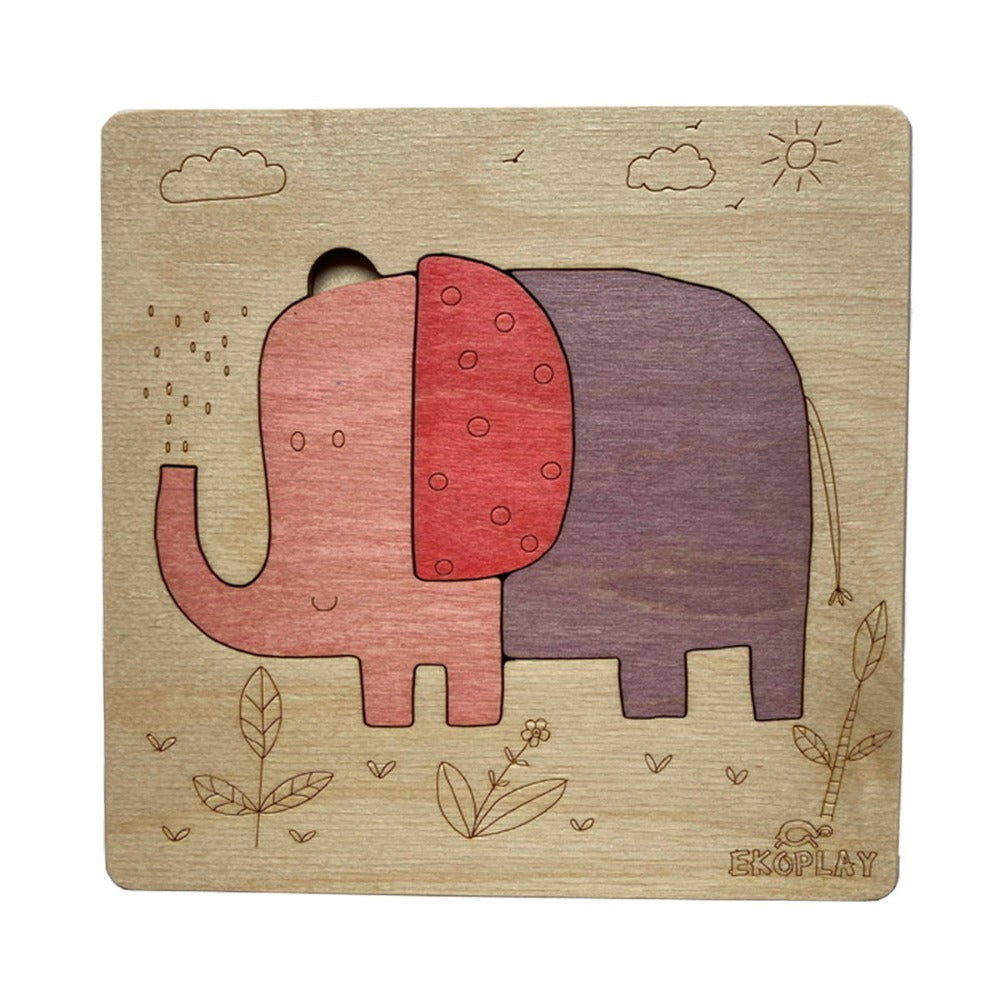 Playful Elephant - Wooden Puzzle