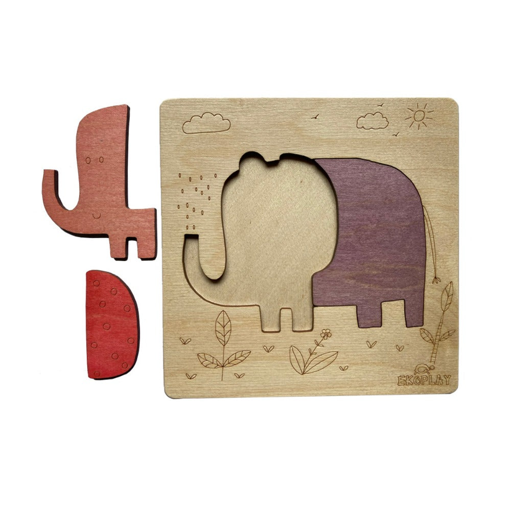 Playful Elephant - Wooden Puzzle