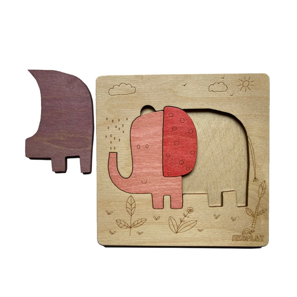 Playful Elephant - Wooden Puzzle