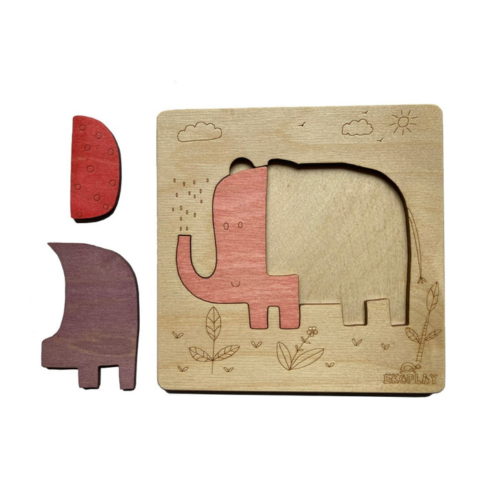 Playful Elephant - Wooden Puzzle