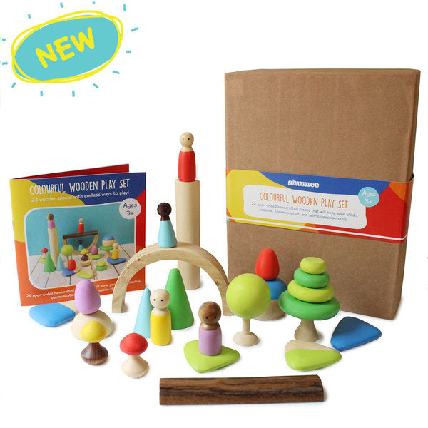 24 Pieces Play Set With Peg Dolls