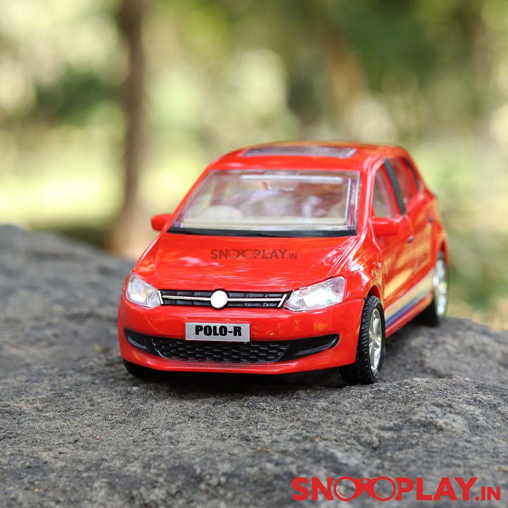 An ideal gifting option for kids, this red coloured miniature Polo Toy car made with sturdy body.