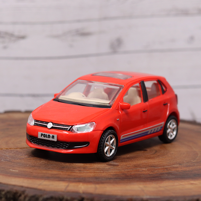 A great decor for room/office/car, this Polo Toy car, red in colour, with a classy interior.