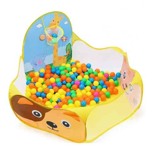 Muren Foldable Ball Pit Pool with Basketball Hoop & 50 Balls (3-8 Years) | Assorted Color