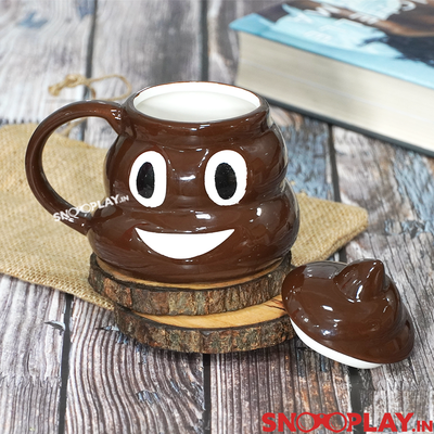 Designed and made exactly like poop emoji, this 3D coffee mug with lid is a perfect weird gift for your friend.