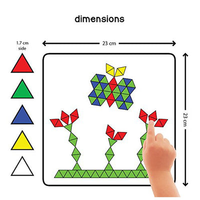 New Magnetic Puzzles : Triangles with 250 Colorful Magnets, 100 puzzle Book, Magnetic Board and Display Stand