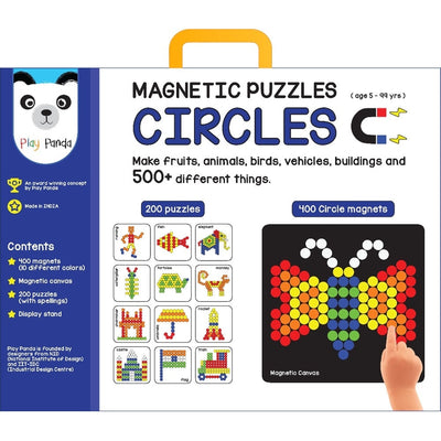 Magnetic Puzzles : Circles with 400 Magnets, 200 Puzzles, Magnetic Board and Display Stand