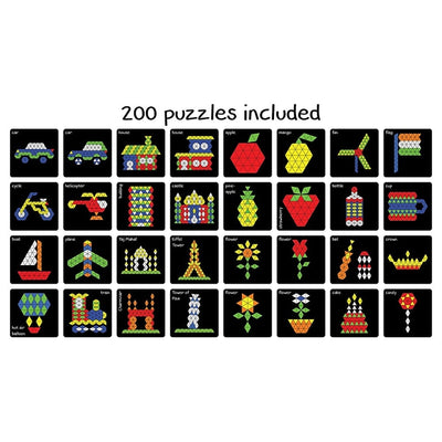 Magnetic Puzzles : Triangles with 400 Magnets, 200 puzzles, Magnetic Board and Display Stand