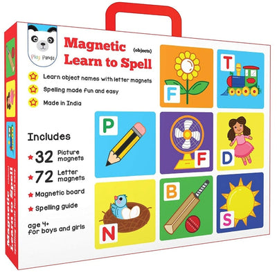 Magnetic Learn to Spell : Objects with 32 Picture Magnets, 72 Letter Magnets, Magnetic Board and Spelling Guide