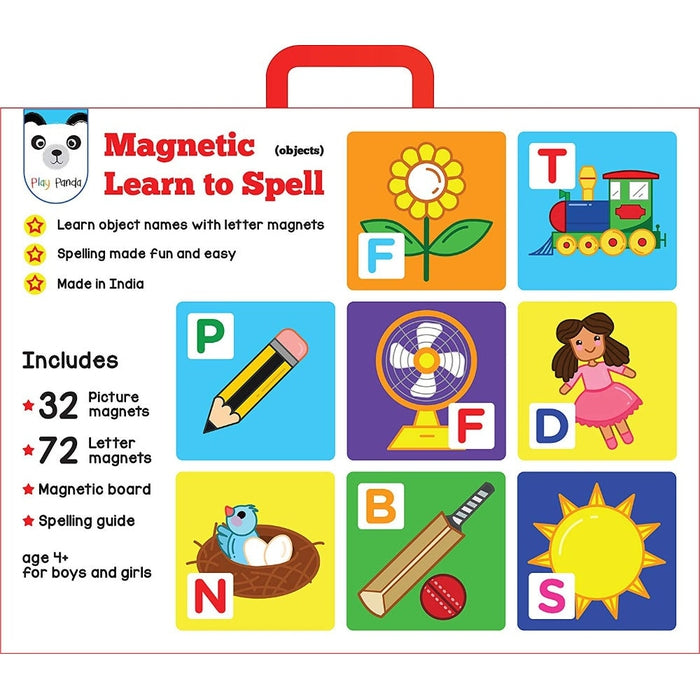 Magnetic Learn to Spell : Objects with 32 Picture Magnets, 72 Letter Magnets, Magnetic Board and Spelling Guide