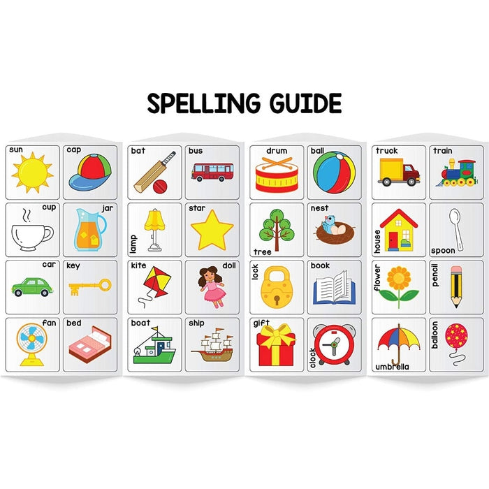 Magnetic Learn to Spell : Objects with 32 Picture Magnets, 72 Letter Magnets, Magnetic Board and Spelling Guide