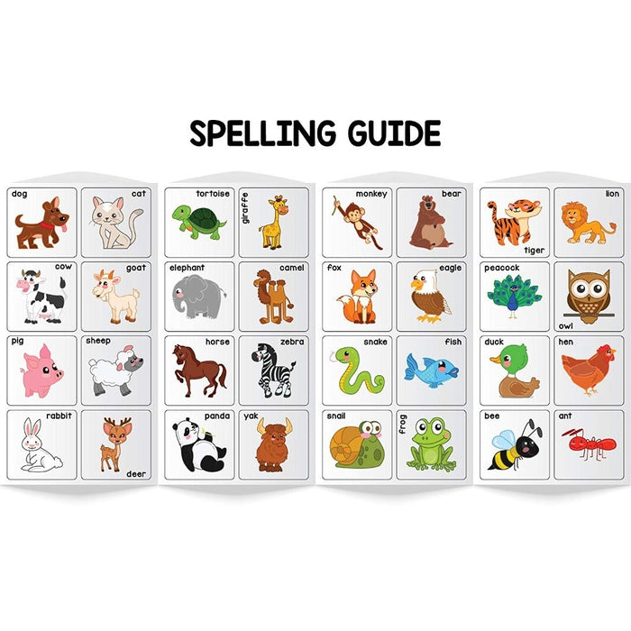 Magnetic Learn to Spell : Animals with 32 Picture Magnets, 72 Letter Magnets, Magnetic Board and Spelling Guide