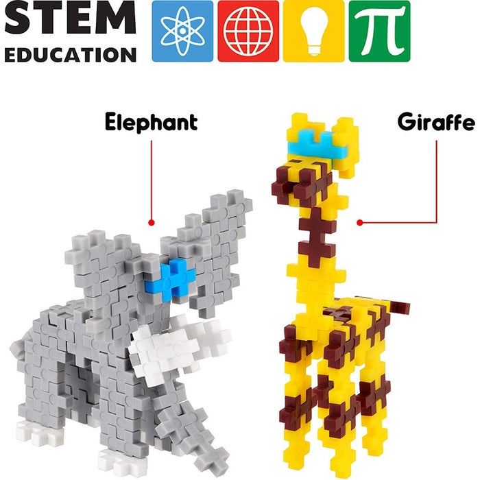 Fixi Bricks Jungle Tube 1 - Elephant and Giraffe - With 110 pcs, Detailed Assembly Instructions and Storage Tube - Small Parts (Age 6-99 years)
