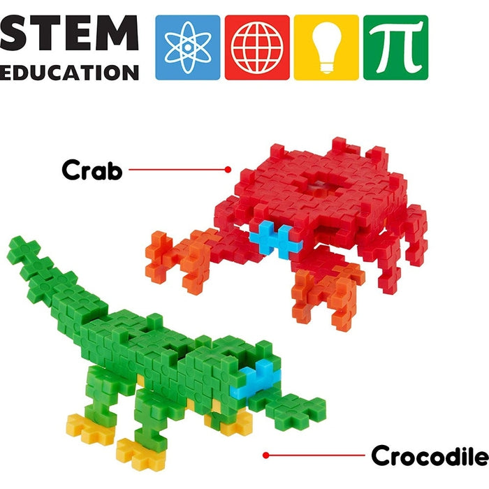 Fixi Bricks Aqua Tube 3 - Crocodile and Crab - With 120 pcs, Detailed Assembly Instructions and Storage Tube - Small Parts (Age 6-99 yrs)