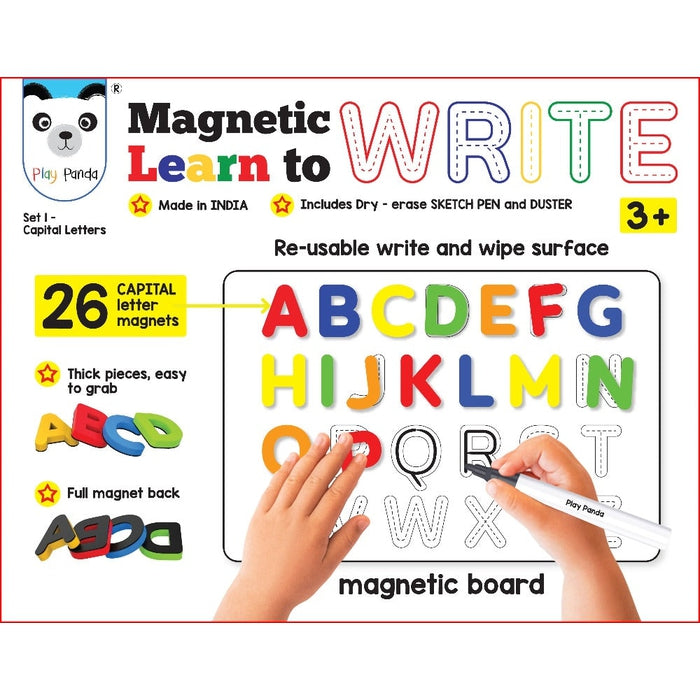 Magnetic 26 Capital Letters Writing Board with Sketch Pen & Duster (2-5 Years)