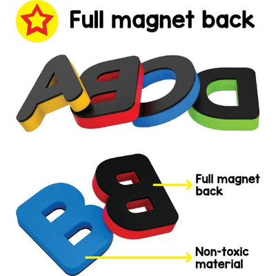 Magnetic Learn to Write Capital Letters - Includes Write and Wipe Magnetic Board, 26 Capital Letter Magnets, Dry Erase Sketch Pen and Duster - Simplify Teaching & Learning