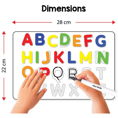 Magnetic Learn to Write Capital Letters - Includes Write and Wipe Magnetic Board, 26 Capital Letter Magnets, Dry Erase Sketch Pen and Duster - Simplify Teaching & Learning