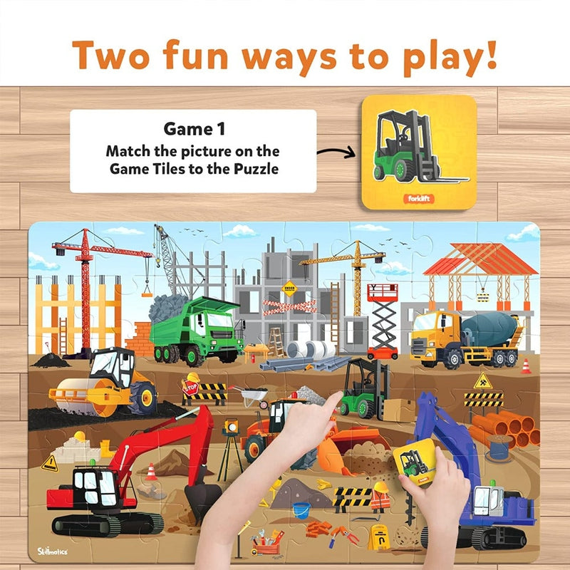 Piece & Play : At The Construction Site Floor Puzzle Game